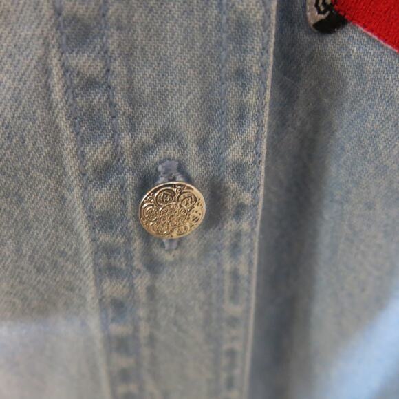 VINTAGE TIA DESIGNS Denim Jean Shirt 1950's Theme Size S Women's Rock n Roll - Picture 5 of 11